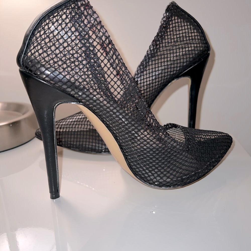 PLT Fishnet high heels. Womens size 5.5. Brand new.